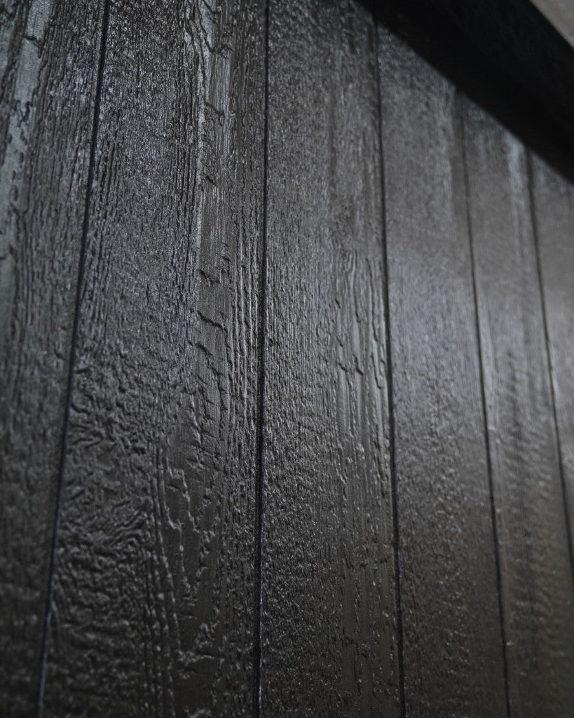 Close view of the black LP SmartSide boards